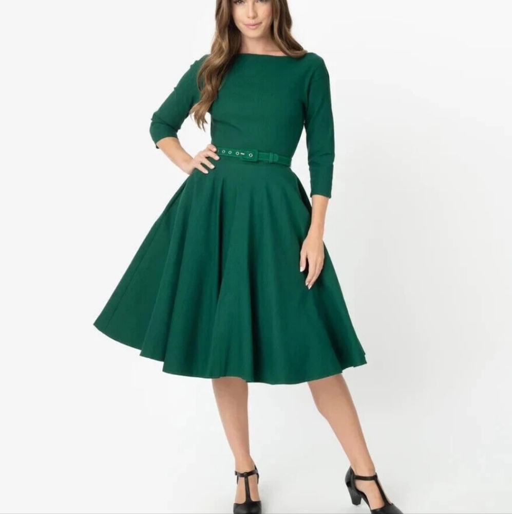 Unique Vintage Green Dress Size XS
